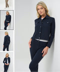 Delilah Ultra Light Denim Style Jacket - Navy & White