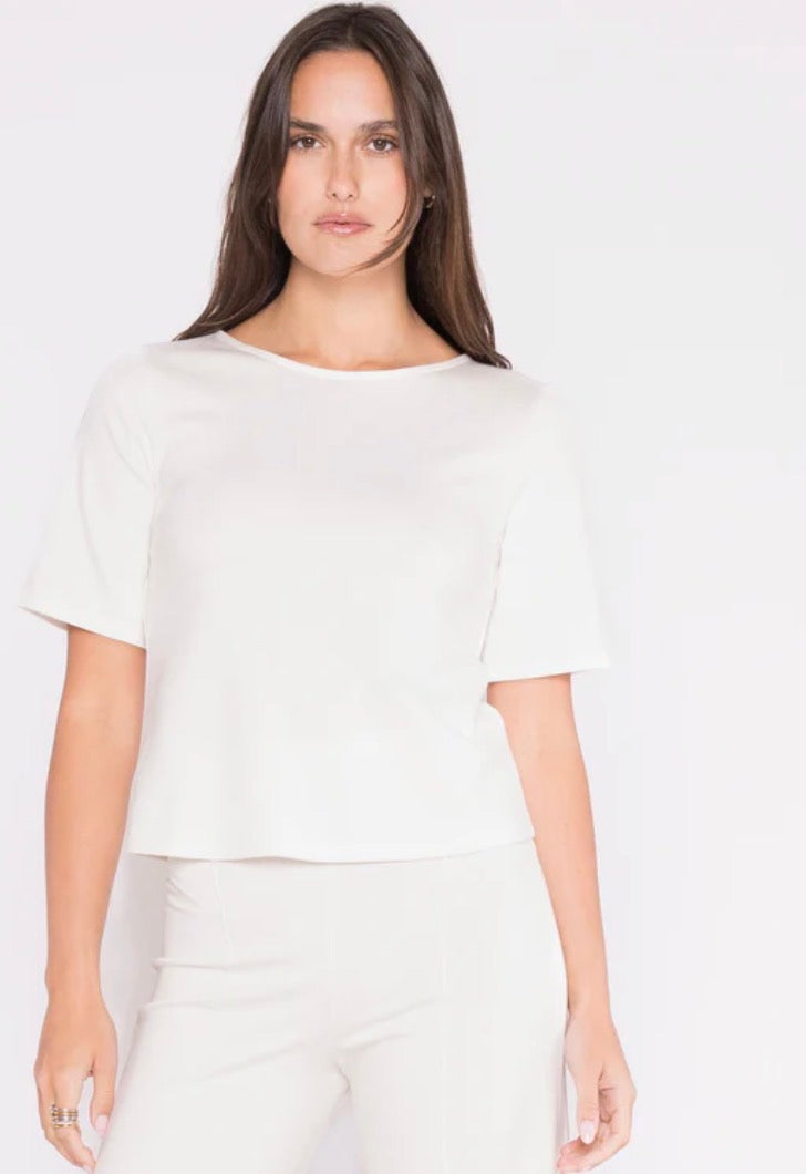 Ponte Knit Short Sleeve Top - Extended