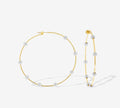 Lotus Hoop Earrings - Labradorite Beads