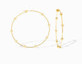 Lotus Hoop Earrings - Gold Beads