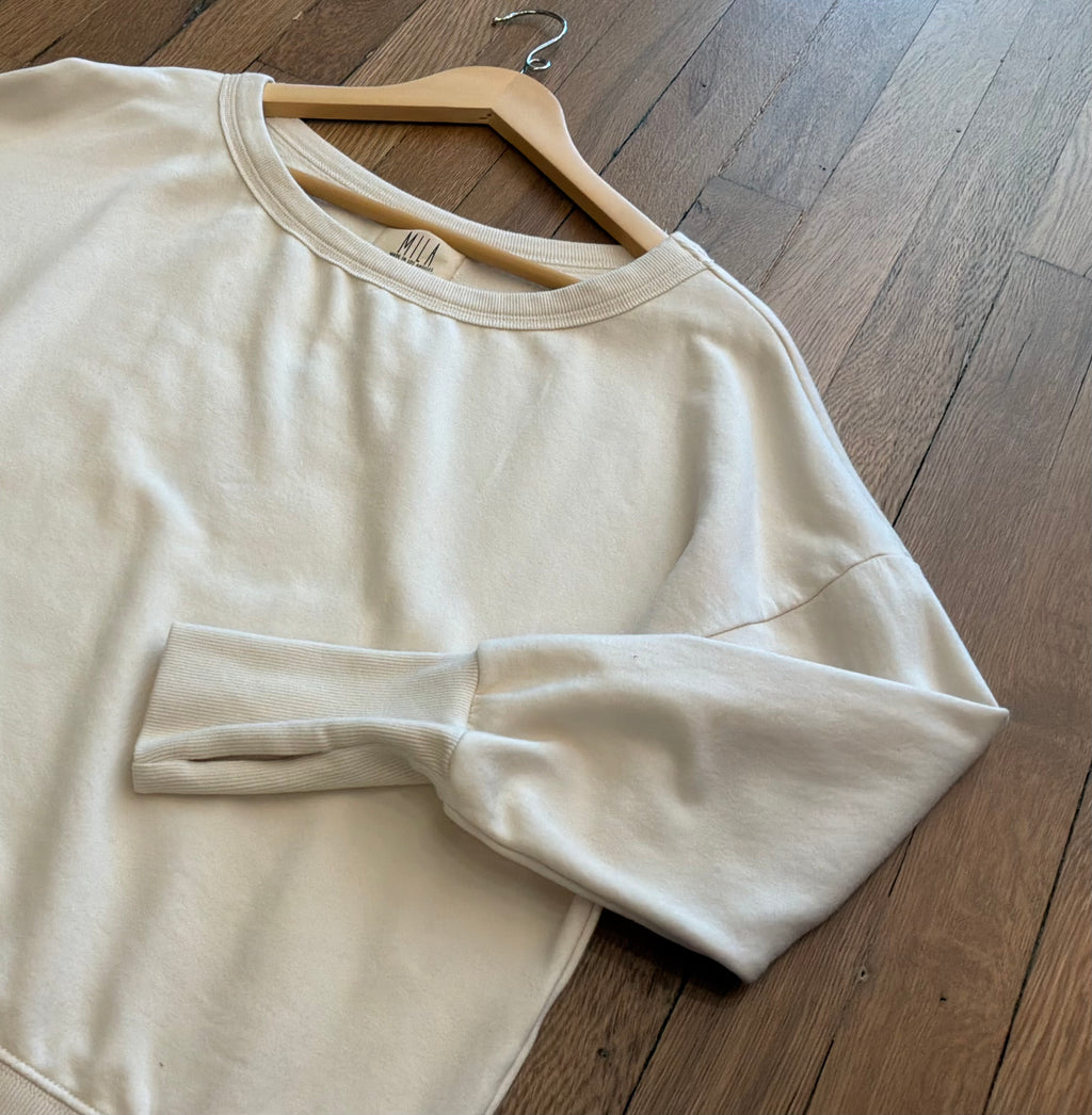 MILA l/s Open Neck Top FL148