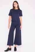 Ponte Knit Cropped Wide leg Pant