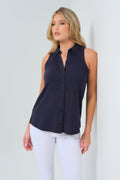 Elise Sleevless Button Up Top