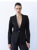 Ponte Knit Fitted Blazer