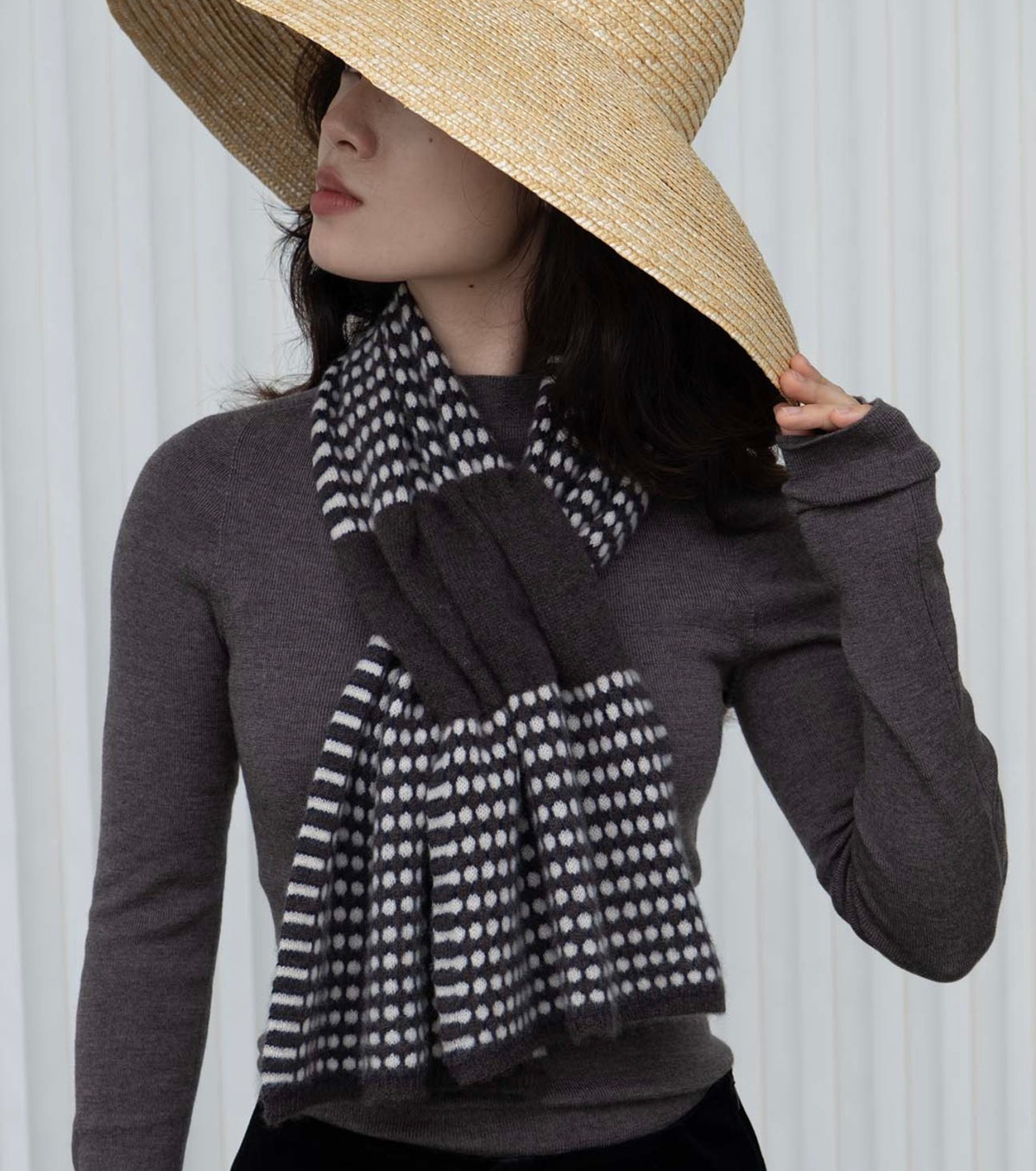 Coral Keyhole Cashmere Scarf
